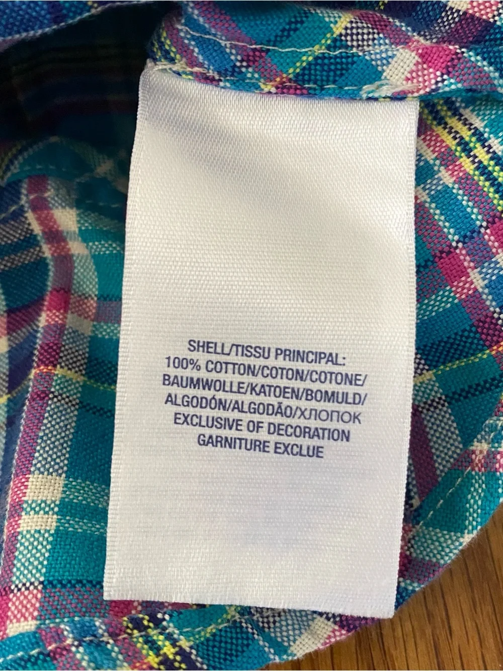 Ralph Lauren Blue Teal Pink Plaid Cotton Peplum  Shirt